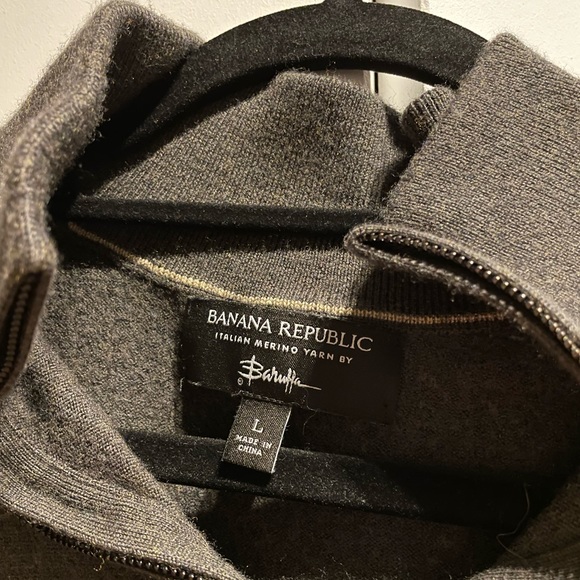 Olive Green Half Zip Sweater - Picture 3 of 4